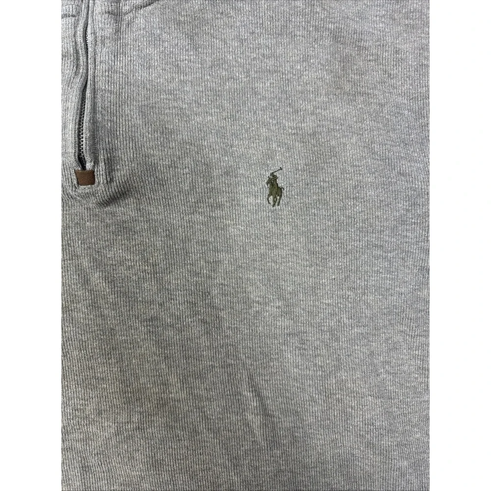 Polo Ralph Lauren Mens Quarter-zip Pullover Brown Sweater XL 100% Cotton 1/4 Zip